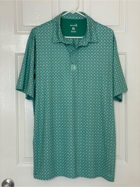 Bogey Bros Birdie Finger Golf Polo Shirt Teal Green All Over Print Men's XL
